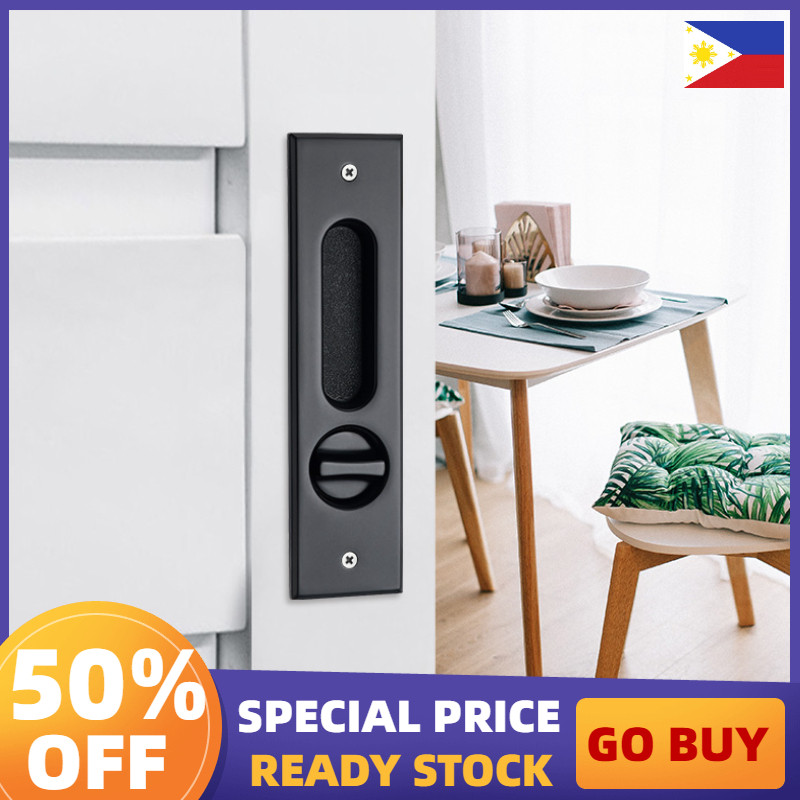 [COD]Lock Sliding Flush Recessed Handle Invisible Barn Wood Door Anti ...