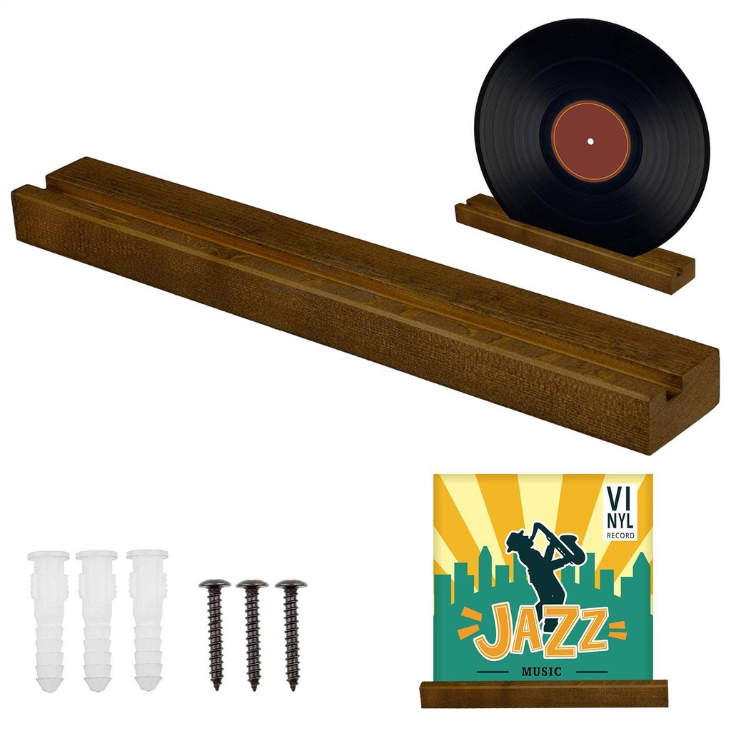 Record Wall Display Solid Wood Record Shelves Smooth Record Storage ...