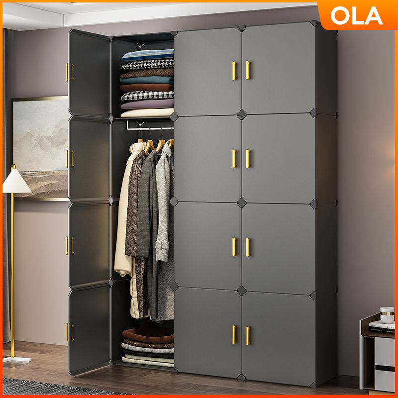 OLA DIY Clothes Cabinet Wardrobe Closet Organizer Hanger Shoes Rack ...