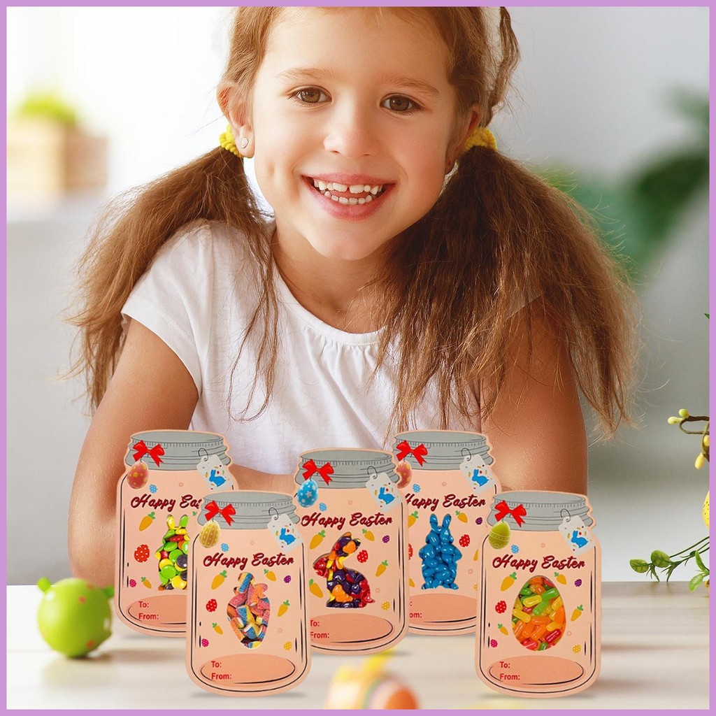 Easter Cards for Kids Bunny Egg Happy Easter Cards Kit 24 Pack Easter ...
