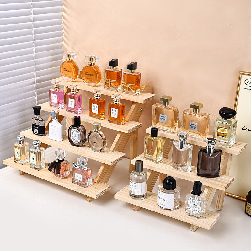 Wooden Ladder Rack Jewelry perfume Display Storage Wood Multi-layer ...