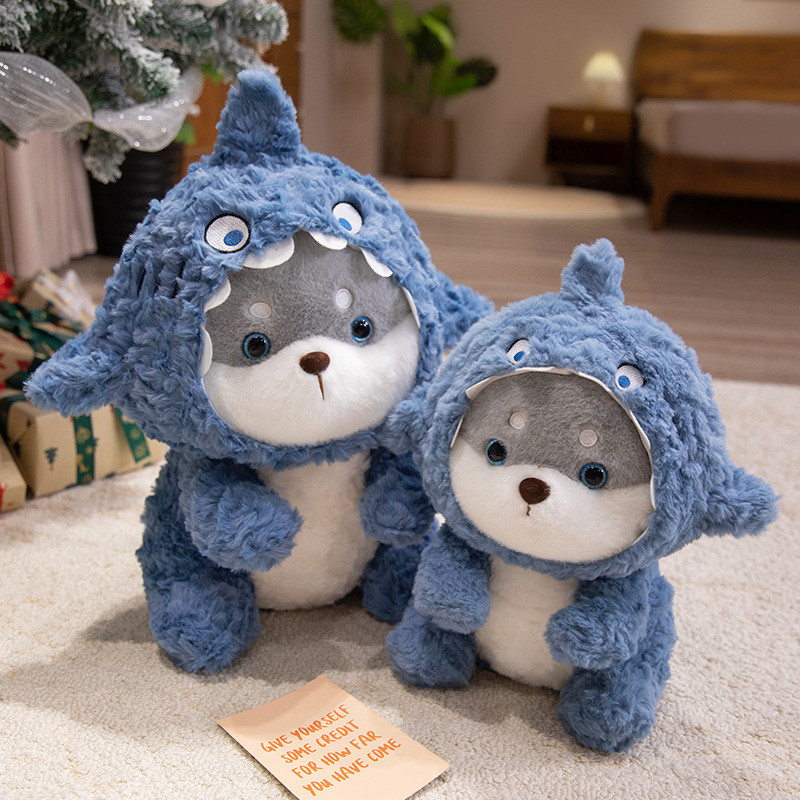 Creative Shark Dog Doll Plush Toy Puppy Husky Doll Children ...