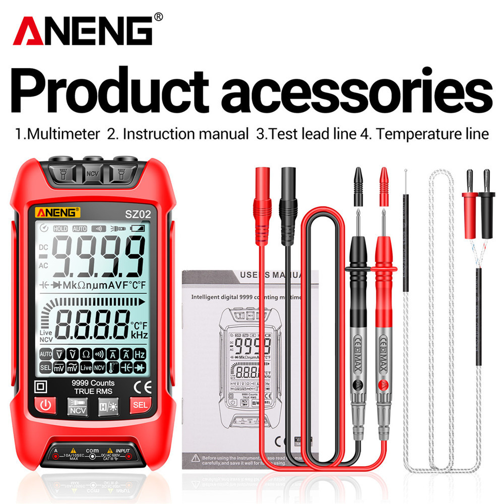 【Fast Arrival】 MS♣ ANENG 9999 Counts NCV Multimeter DC AC Voltage ...