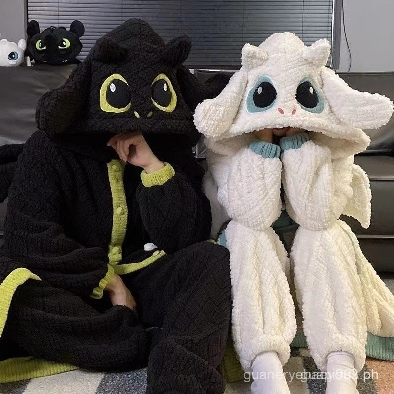 Buy One Get One Free Couple's Toothless Pajamas Long Winter plus-Sized ...