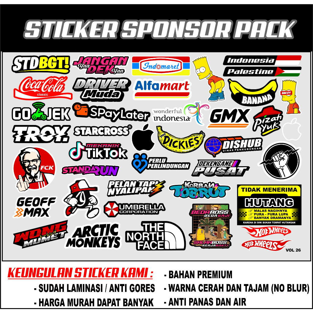 [UPDATE] Sticker Sponsor Pack - Helmet Sticker Case Hp Laptop Tumbler ...