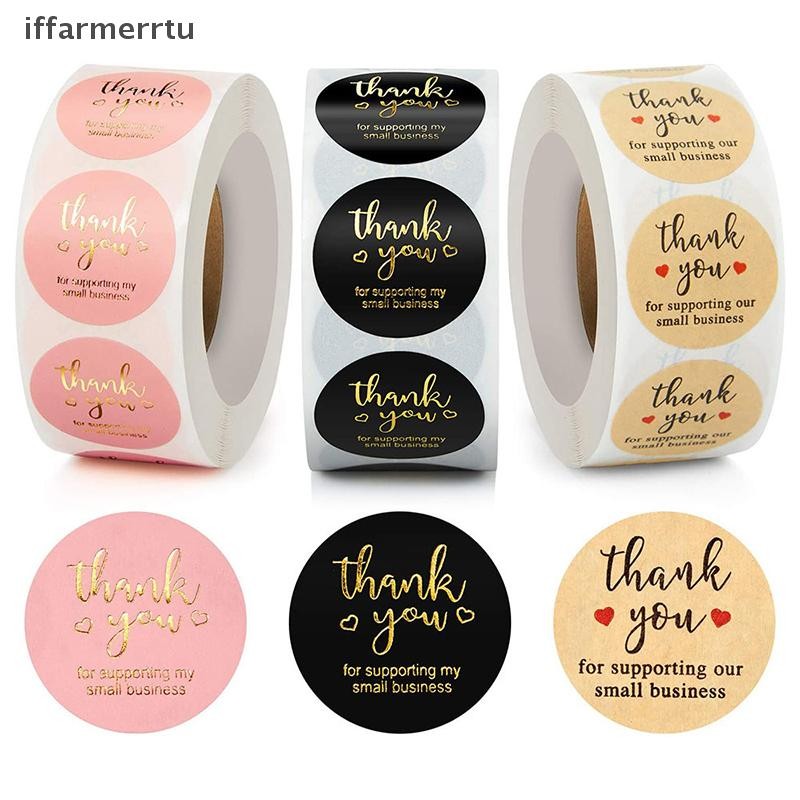 iffar 500pcs Thank You Round Sticker Scrapbook Letter Handmade Stickers ...