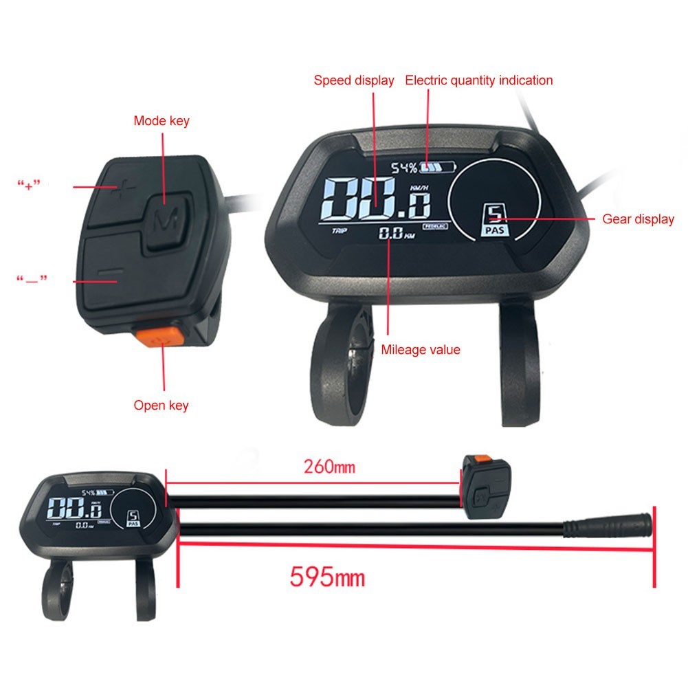 Pantalla Bafang para bicicleta eléctrica, indicador DZ43, ordenador para bicicleta eléctrica, velocidad UART 0-9 PAS para BAFANG BBS01B BBS02B BBSHD, Motor de accionamiento medio - AliExprs 18