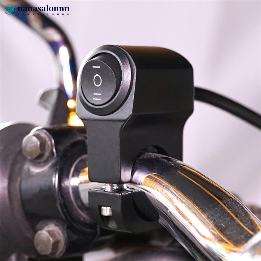 NANASALONNN 7/8in Aluminum Alloy Motorcycle Handlebar Headlight ON/OFF ...