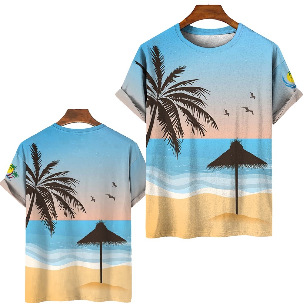 Guam T-Shirt Custom Tribal Coconut Tree Half Style