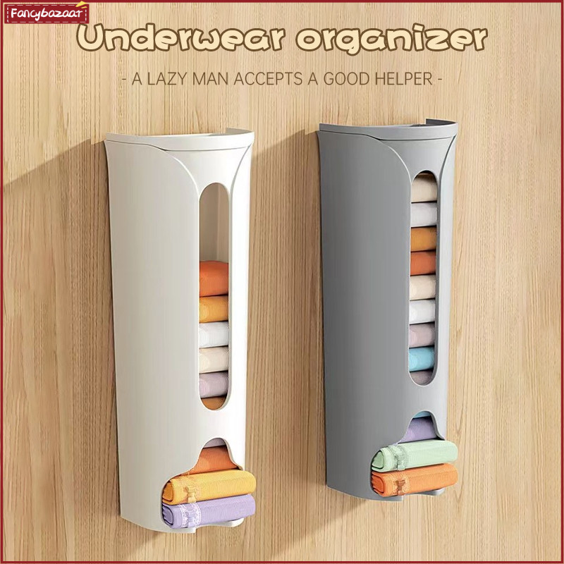 FB】Household Underwear Storage Box Sock Storage Rack Seamless Wall ...