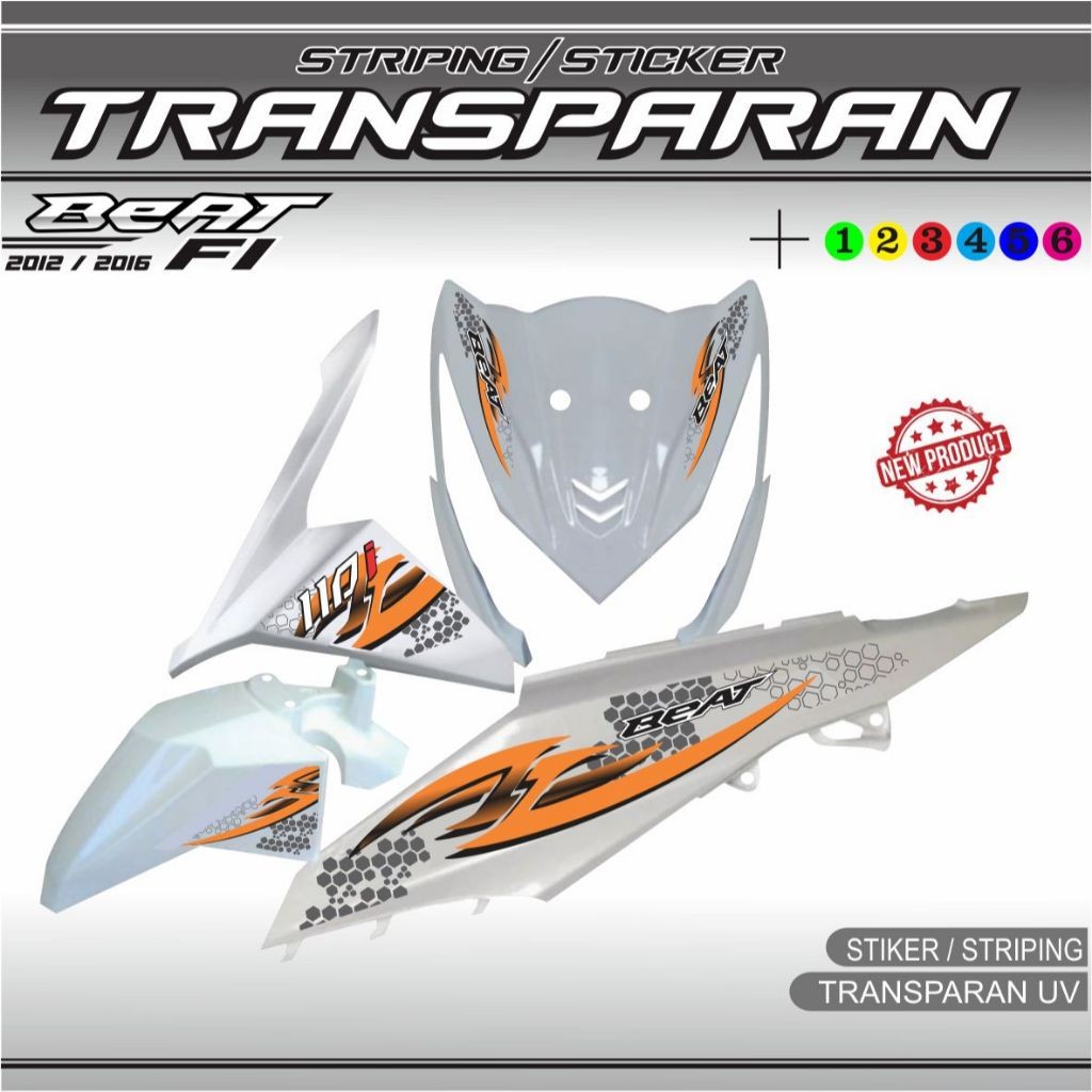 STICKER MOTIF CLEAR STICKER TRANSFARAN STRIPING BEAT FI 2012/2015 ...