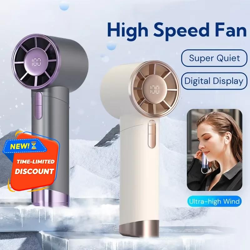 Handheld Cooling Fan With Power Rechargeable Display Portable Air ...