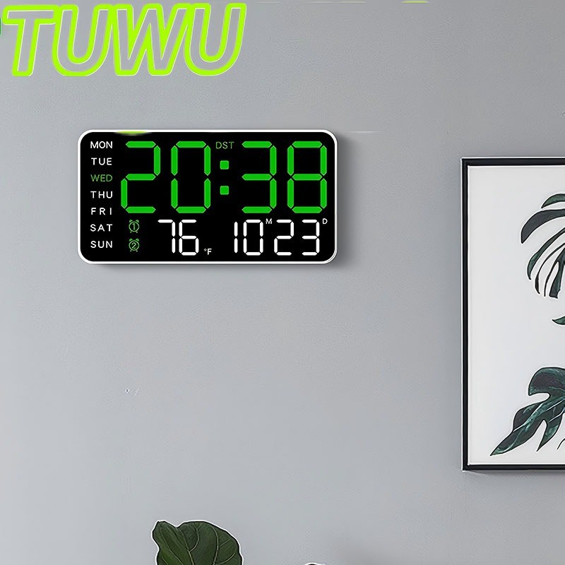 Electronic Wall Clock, Wall-mounted Multi-functional Digital LED Clocks ...