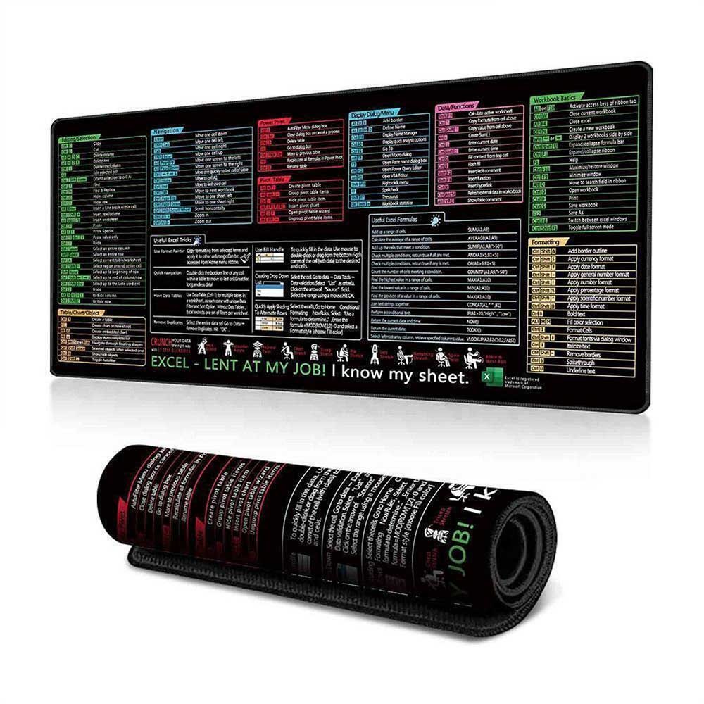 Excel Shortcuts Cheat Sheet Office Mouse Pad Keyboard Mats | Shopee ...