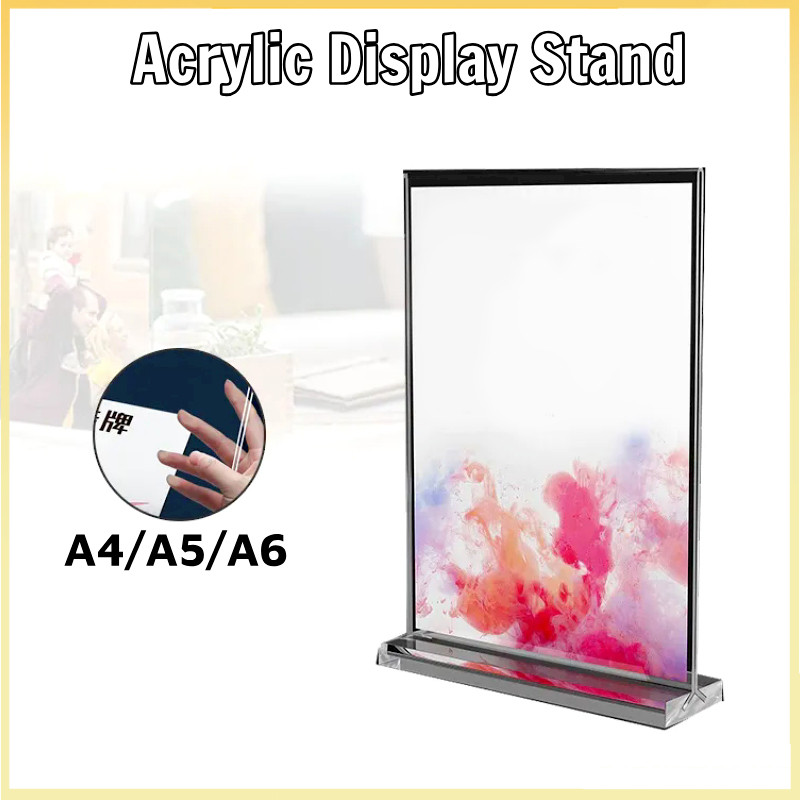 Acrylic Display Stand A4/A5/A6 Compatible Poster Display Transparent ...
