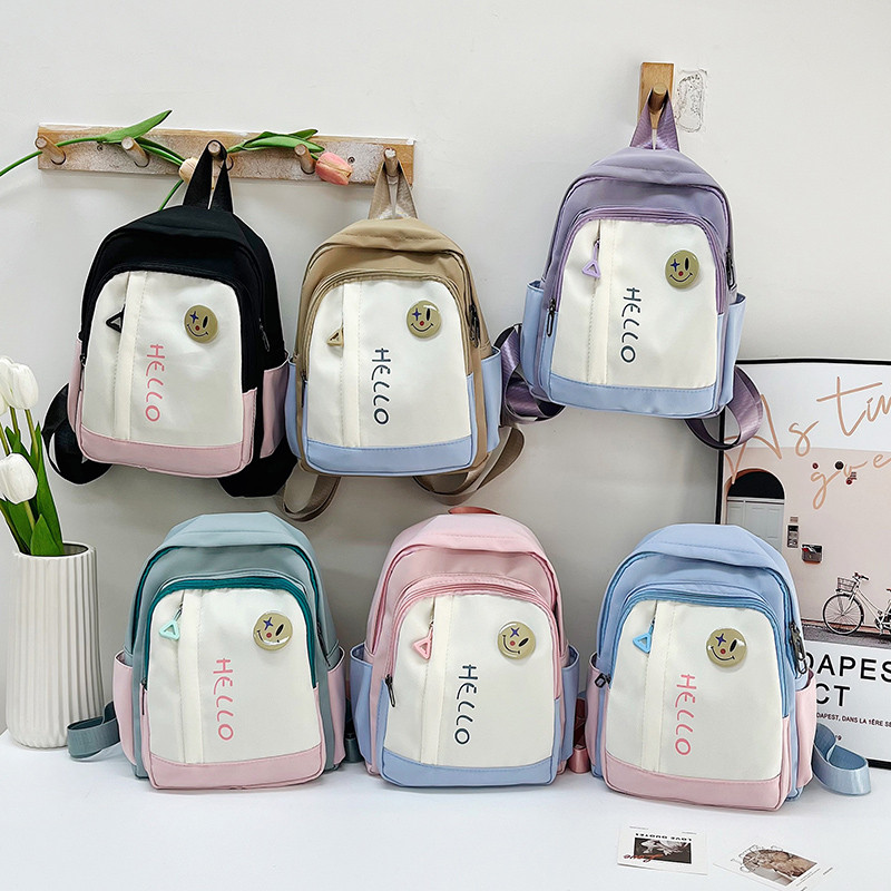 Japanese Style Contrast Color Girls Spring Outing Small Backpack Light ...