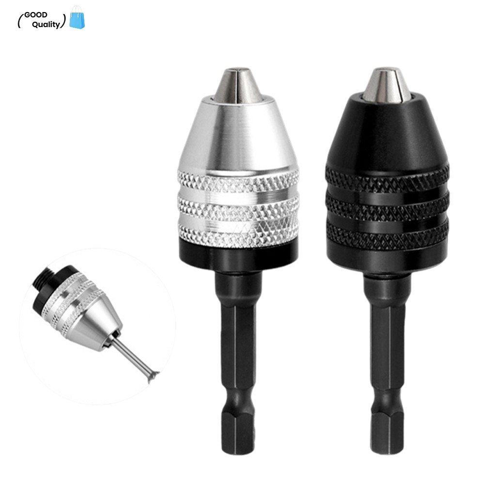 2pcs Keyless Chuck Conversion Adapter Drill Bit Quick Change Driver 0.3 ...