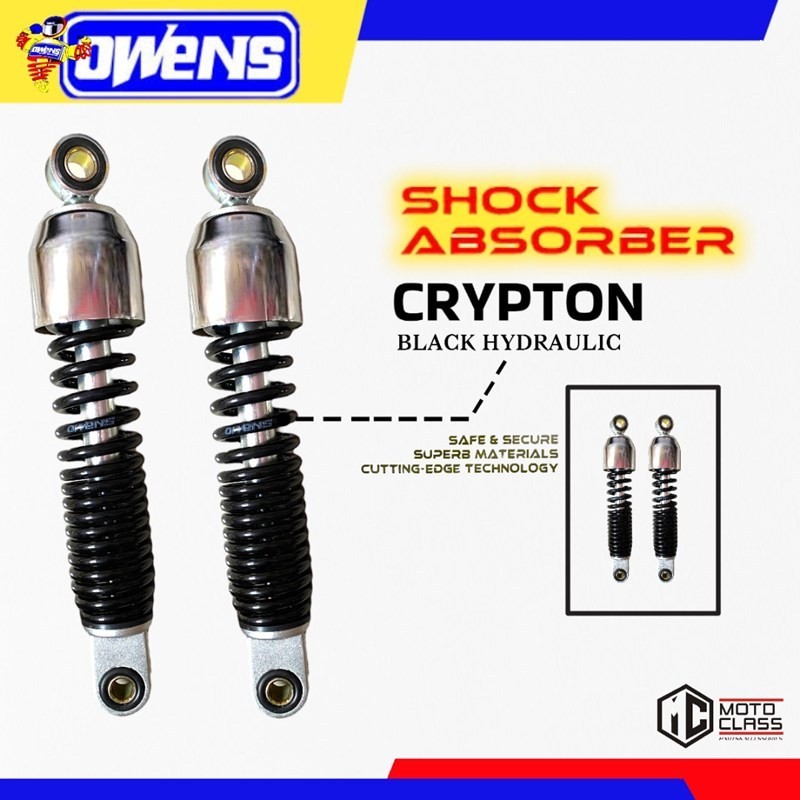 OWENS SHOCK ABSORBER CRYPTON BLACK 255MM | Shopee Philippines