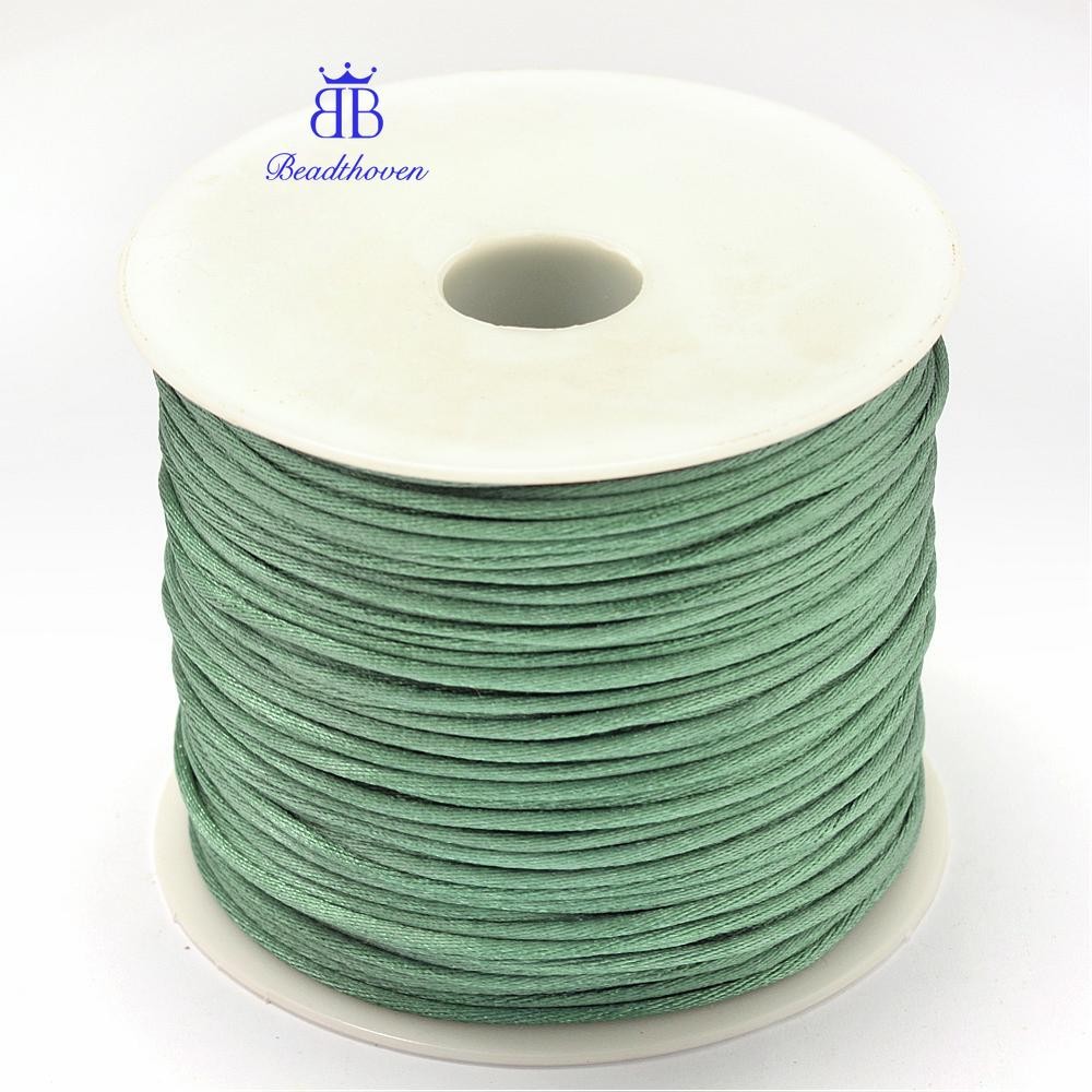 1Roll Nylon Thread Rattail Satin Cord Dark Sea Green 1.5mm about ...