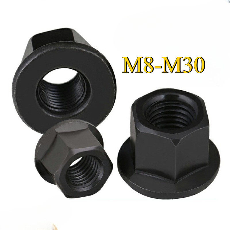 Flange Nuts Black Steel Hexagonal Flange Nut M8/M10/M12/M14/M16/M18/M20 ...