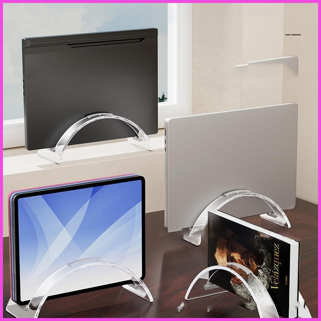 Laptop Holder Vertical Transparent Acrylic Monitor Stand for Computer ...