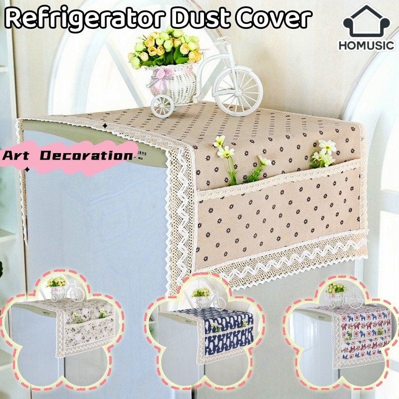 Ref Cover Refrigerator Dust Cover With Pocket Lace Cloth Cover ...