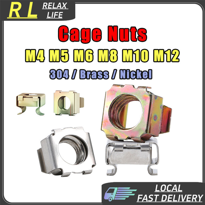 [RL] Cage Nut Brass Nickel 304 Stainless Steel M4 M5 M6 M8 M10 M12 ...