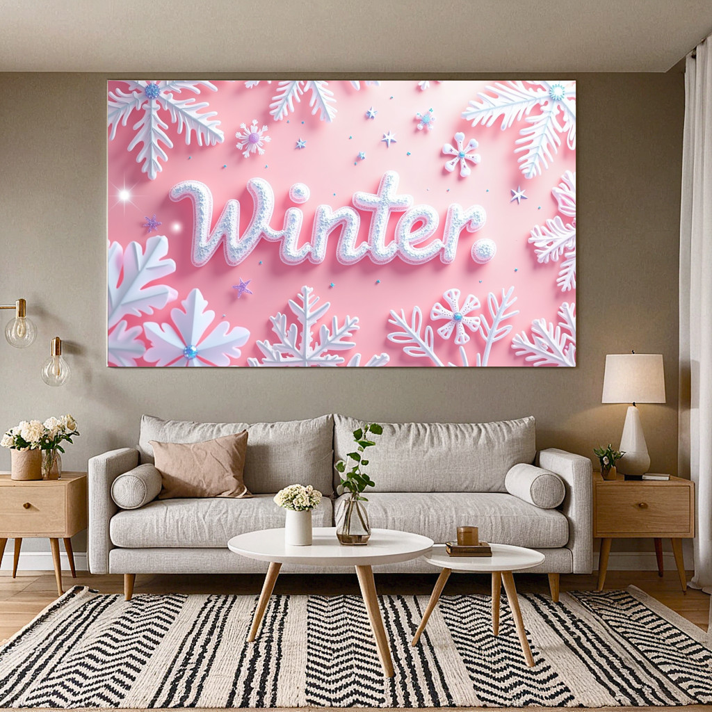 Winter Themed Snowflake Holiday Pink Backdrop Banner for Photography ...