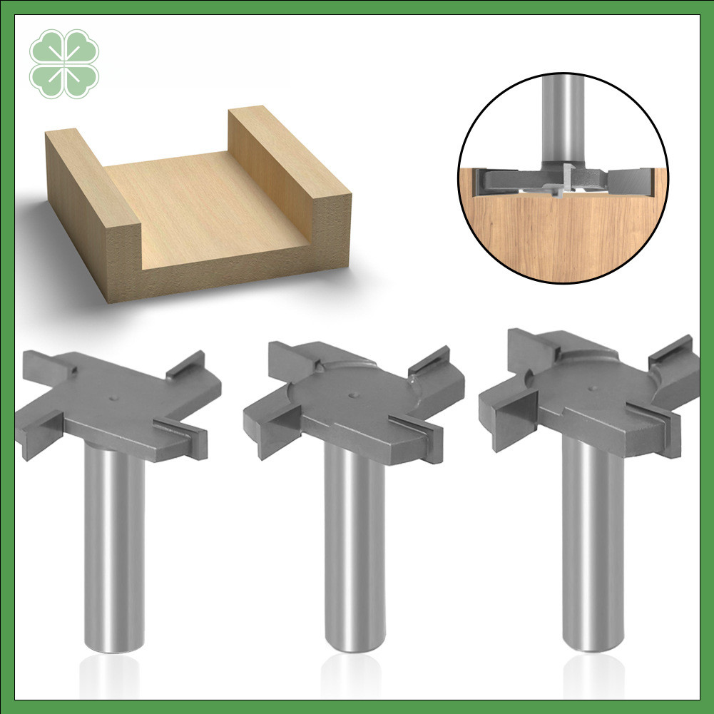 Large Diameter T Slot Router Bit, 12mm Shank 4 Flute Milling Cutter ...