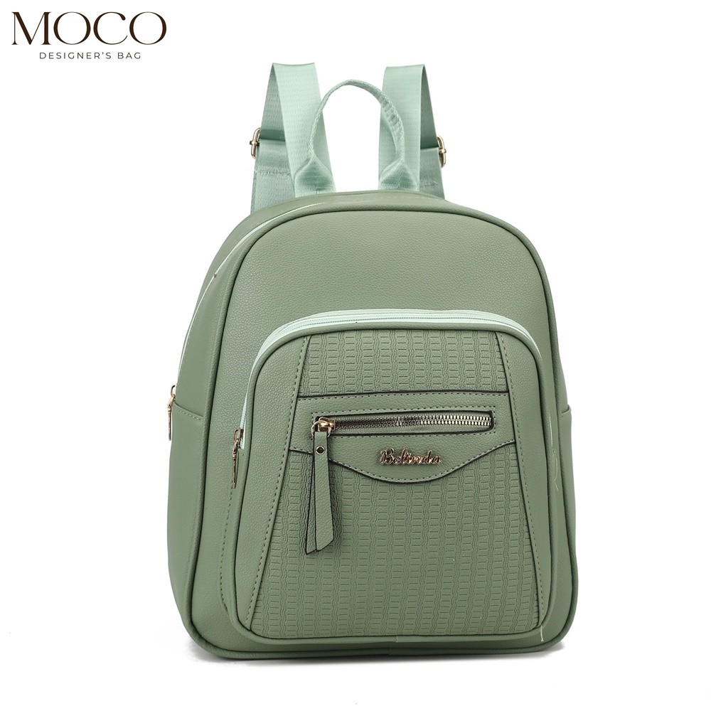 MOCO Backpack For Woman PU Leather Korean Fashion Office Girl College ...