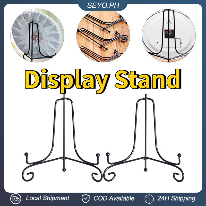 Black Iron Display Stand Bracket Book Holder Metal Bowl Plates Plate ...