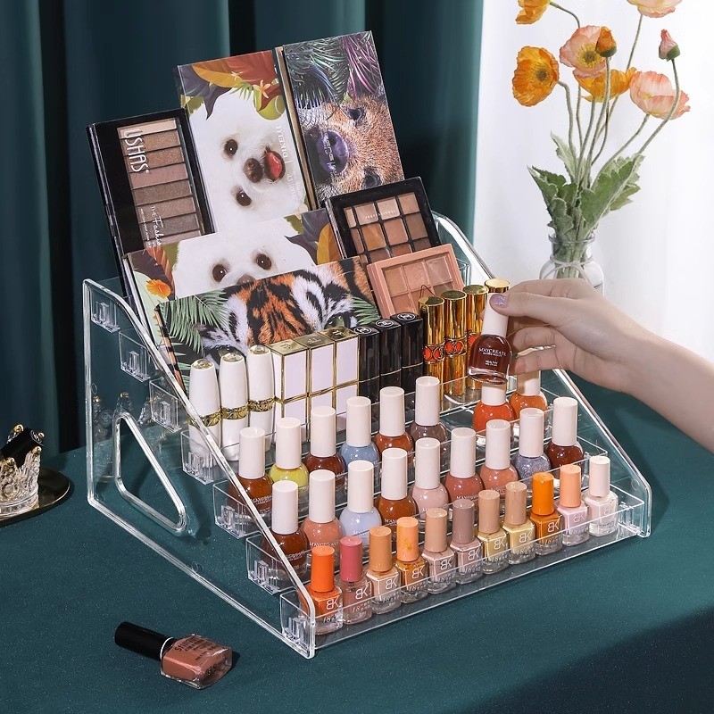 4/5/6/7 Layers Acrylic Cosmetic Storage Display Rack Lipstick Nail ...