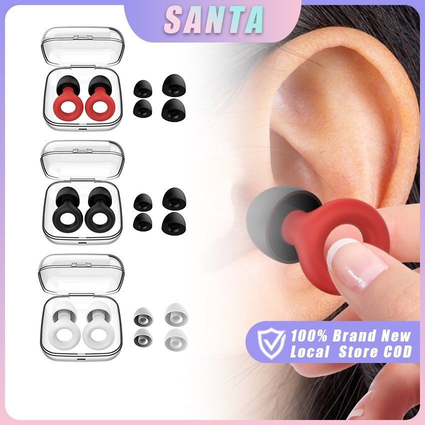 Silicone Soft Anti-Noise Ear Plugs With Storage Box Travel Sports Noise ...