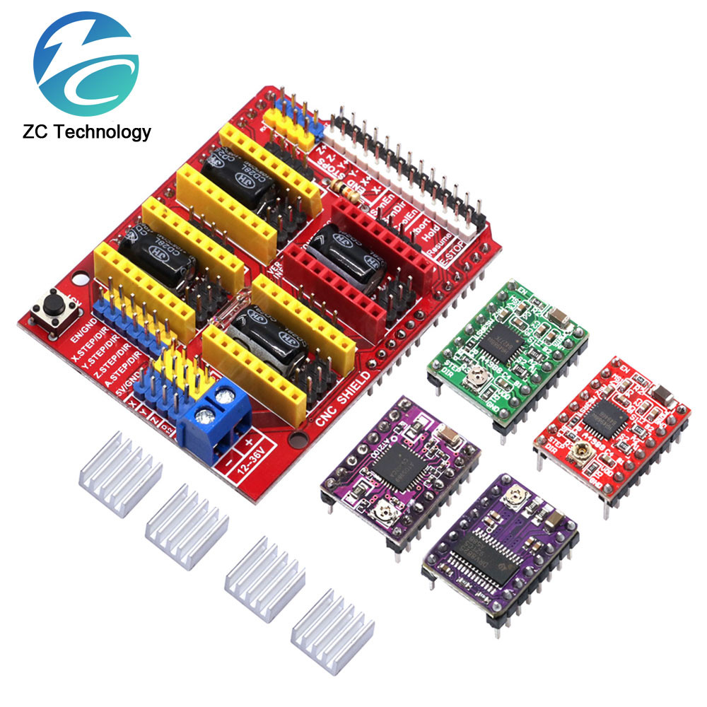CNC Shield V3 Engraving Machine / 3D Printer / + 4pcs A4988 DRV8825 ...