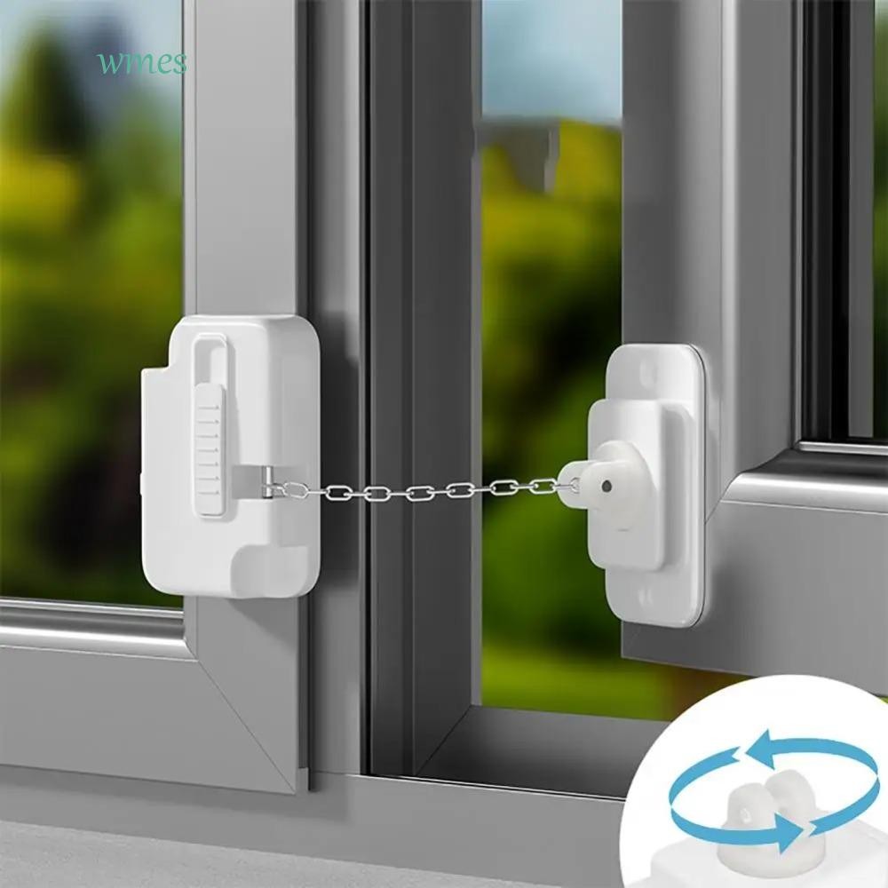 WMES1 Window Security Lock, Sturdy ABS Window Frame Chain Lock ...
