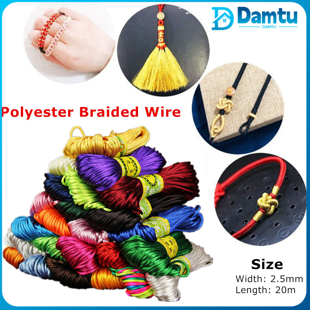 Nylon Braided Rope Chinese Macrame Knot String Bracelet Braided Cord ...