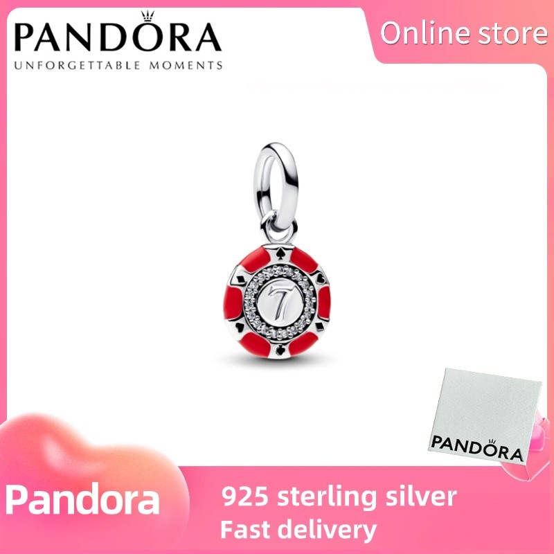 100% authentic S925 sterling silver PANDORA [793922C01] Lucky Chip ...