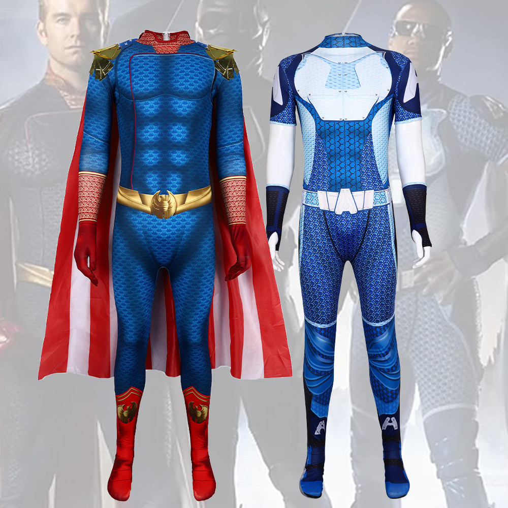 The Boys Homelander Jumpsuit Cape Cosplay A-Train Clotheing Halloween ...
