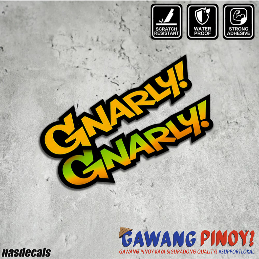 Sticker for Motorcycle Gnarly Vinyl Sticker Waterproof Decals Holo ...