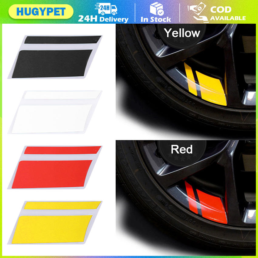 6Pcs Car Sticker Reflective Wheel Hub Decal Resistant Cover Automotive ...