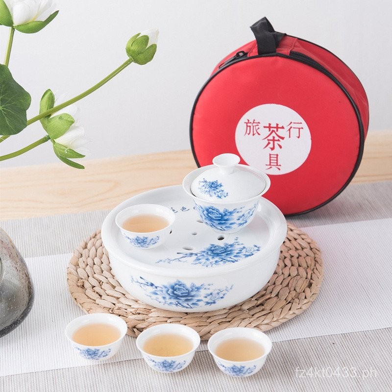 Travel Tea Drinking Outdoor Small Tea Tray Ceramic Kung Fu Tea Set ...