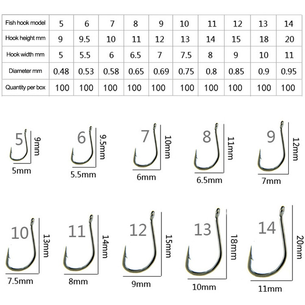 Premium Quality Fish Hook Set 100 Tubes with Izu Hook Box and Carbon ...