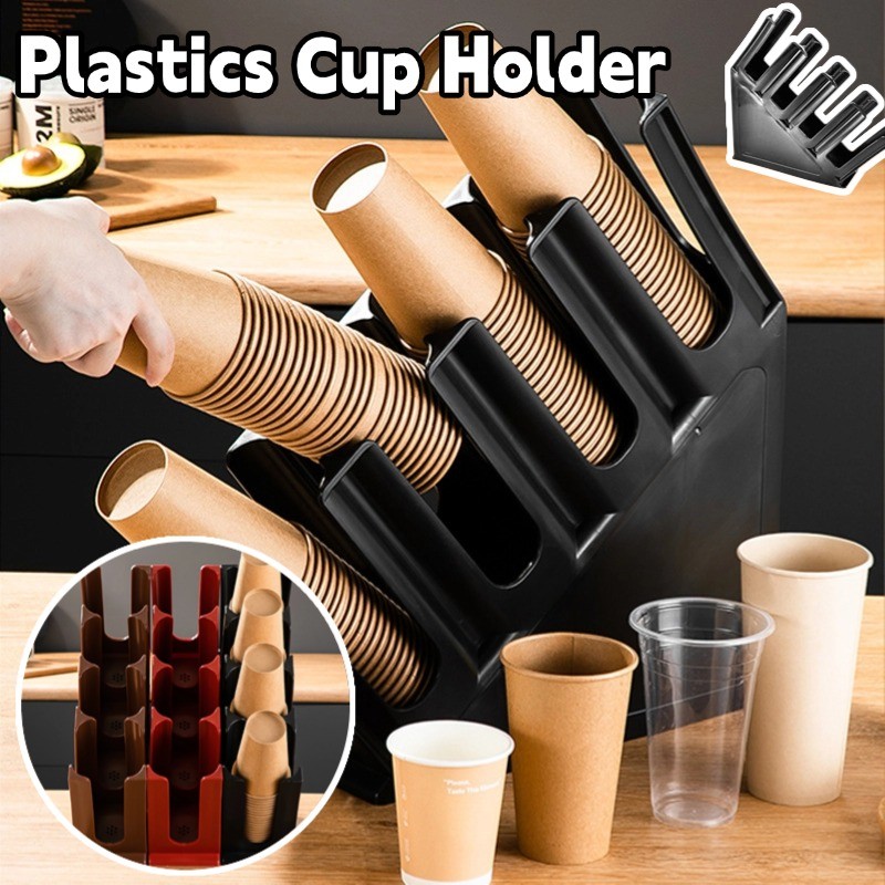Plastics Paper Cup Holder Rack Dispenser for Milk Tea Coffee Storage ...