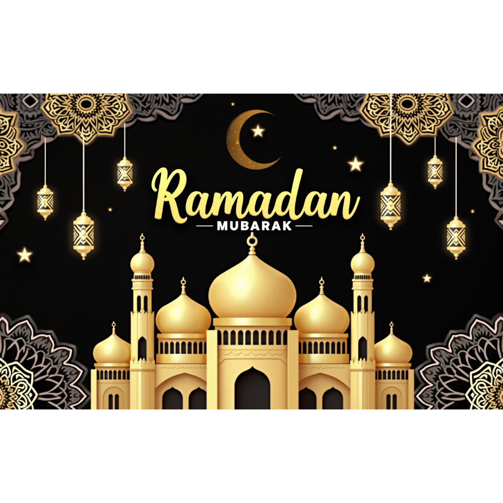 Eid Mubarak Backdrop Party Supplies Decoration Ramadan Mubarak ...