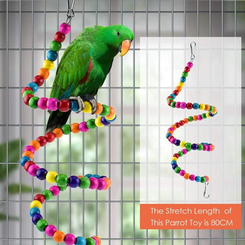 Image showcasing Birds Perch Toys Climbing Rotated Ladder Cage Hanging for Parakeets ...