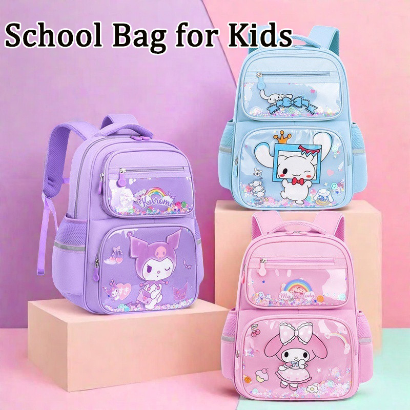 2025 16 Inch Kuromi Bag for Kids Girls Large Capacity Backbone ...