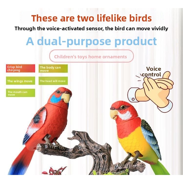 Simulation Voice Control Double Budgerigar Speaking Recording Pair Bird ...