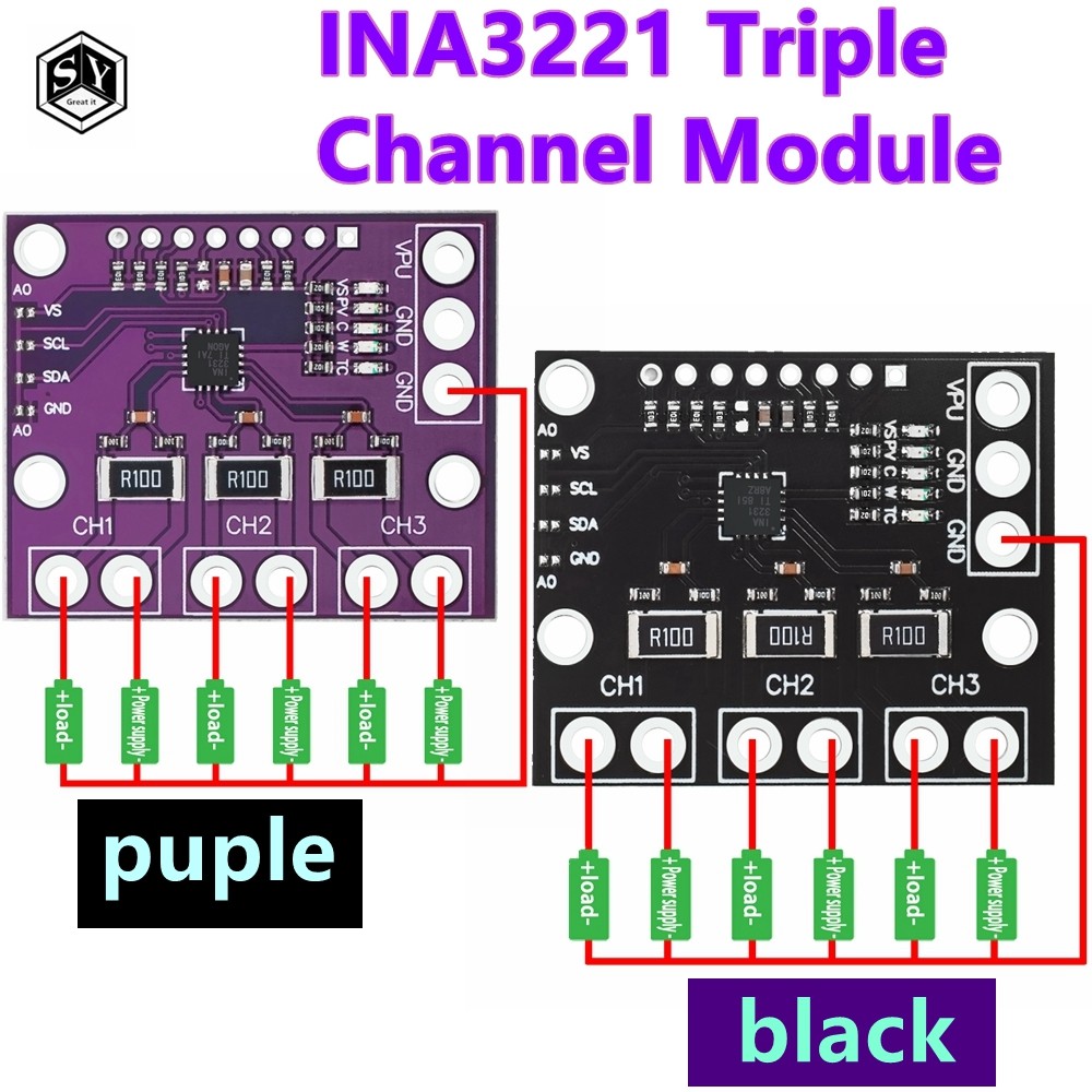 INA3221 Triple-Channel Module, High-Side Measurement, Shunt and Bus ...
