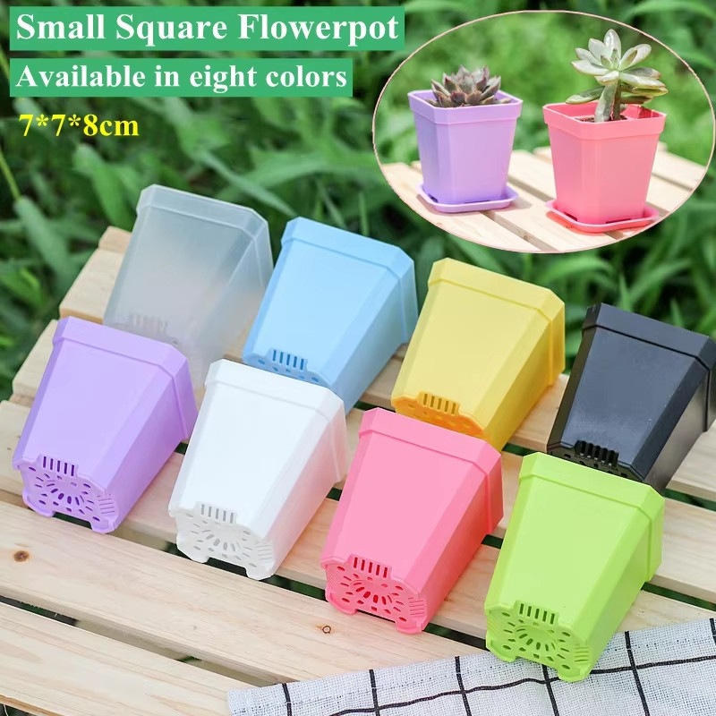 7pcs Mini Flower Pots Square Planter Grow Pot Thickening Succulents ...