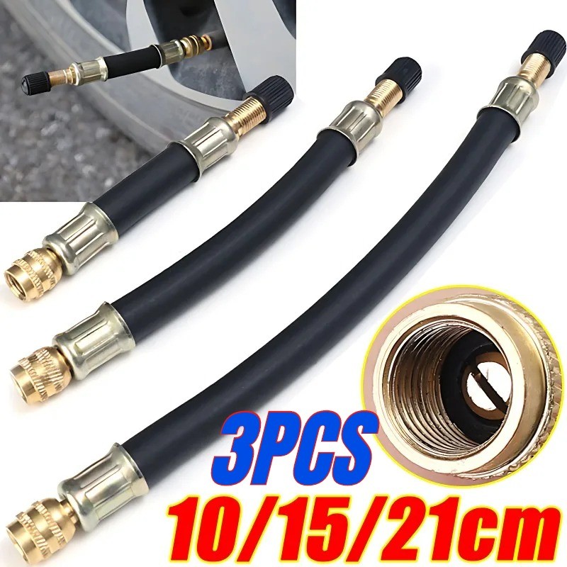 thumbnail image 2 of 2x Flexible Rubber Tyre Valve Extensions – 210mm Long For Twin Wheel Lorry, Van, Bus Adapter 2 of 2